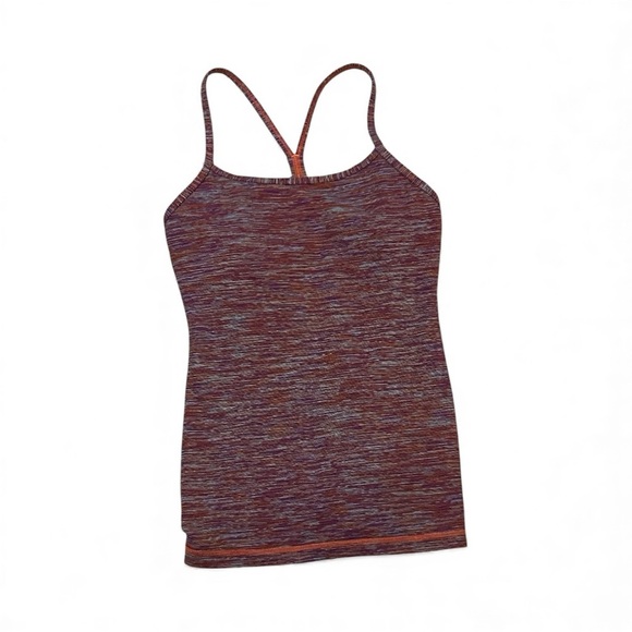 Lululemon Power Y Yoga Racerback Tank Top Stripe Fitted Built in Bra 2-in-1 - Picture 4 of 6